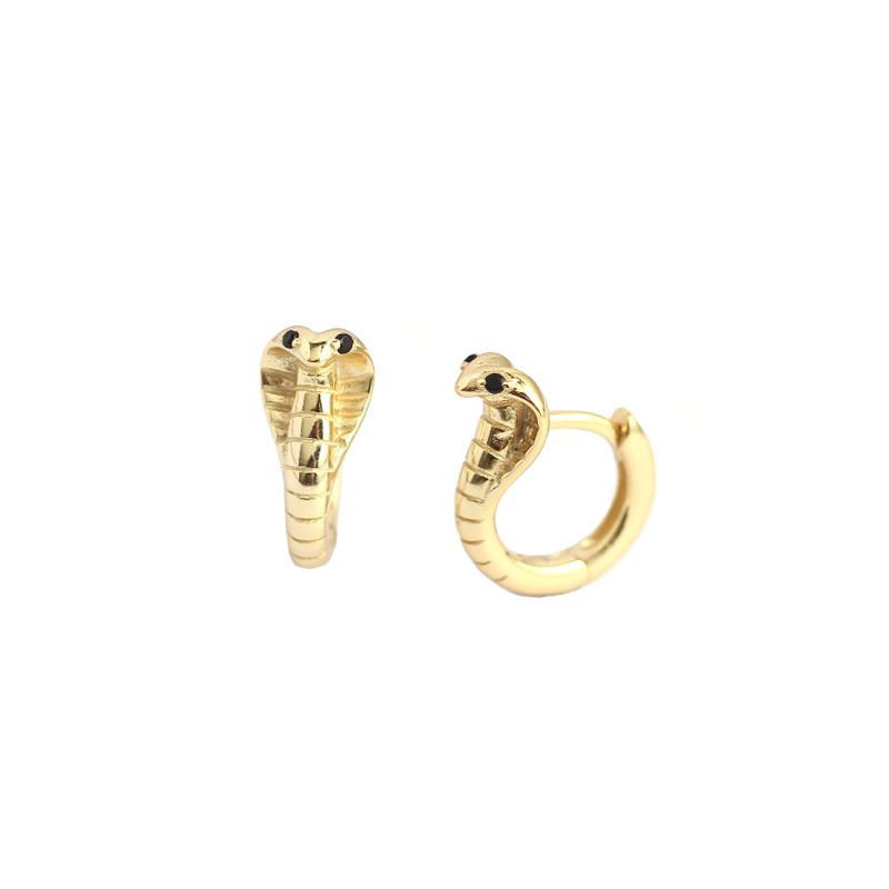 Cute Animal Cobra Snake 925 Sterling Silver Hoop Earrings &ndash; 925 sterling silver
