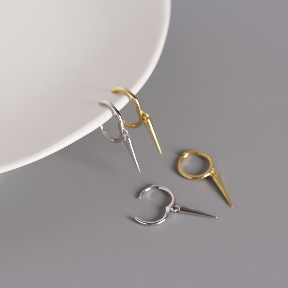 Rivet taper 925 Sterling Silver Hoop Earrings &ndash; 925 sterling silver