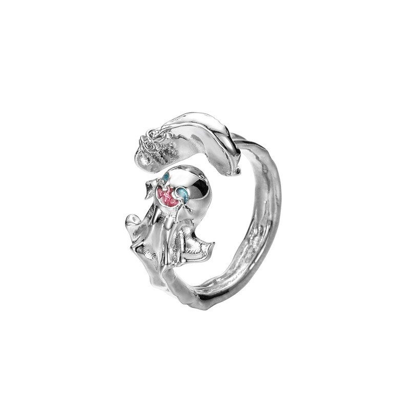 Halloween Magic Hat Ghost Wave 925 Sterling Silver Adjustable Ring &ndash; 925 sterling silver