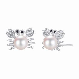 Pearl Crab O Chain Cute Ocean Inspired Women 925 Sterling Silver Pendant Necklace &ndash; 925 sterling silver