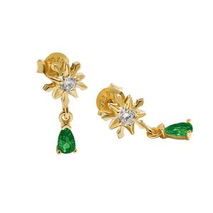 Beautiful Snowflake With Five-pointed Stars Arrow Feathers 925 Sterling Silver Stud Earrings &ndash; 925 sterling silver
