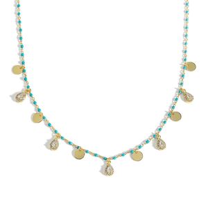 Beautiful Waterdrop CZ 925 Sterling Silver Blue Enamel Necklace &ndash; 925 sterling silver