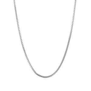 Minimalist Chain Geometric Modeling 925  Silver Box Shaped Chain Necklace &ndash; 925 sterling silver