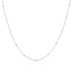 Fashion Beaded Box 925 Sterling Silver 16"/18" Chain &ndash; 925 sterling silver