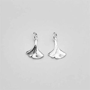 Vintage Ginkgo Leaf 925 Sterling Silver DIY Charm &ndash; 925 sterling silver