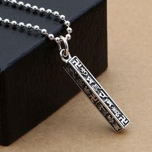 Vintage Buddhism Incantation Square Cube 925 Sterling Silver Men Pendant &ndash; 925 sterling silver