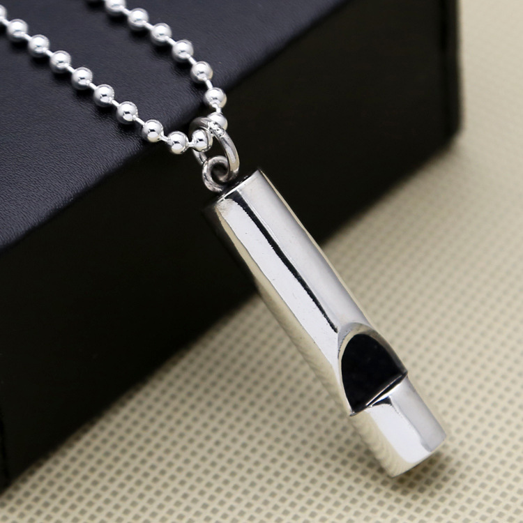Fashion Simple Shiny Whistle 925 Sterling Silver Men Pendant &ndash; 925 sterling silver