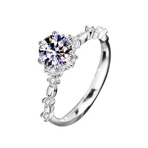 Beautiful 1ct Moissanite CZ Bouquet Flower 925 Sterling Silver Ring &ndash; 925 sterling silver