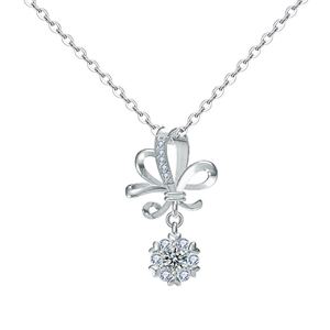 Beautiful Moissanite CZ Wedding Bouquet Flower 925 Sterling Silver Necklace &ndash; 925 sterling silver
