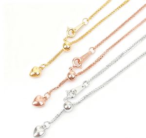 Fashion 925 Sterling Silver Adjustable Spiga Chains Necklace &ndash; 925 sterling silver