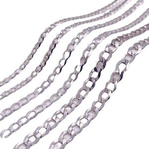 Geometric Hexagon Inspired Side Cut Links 925 Sterling Silver Cuban Link Chain Necklace &ndash; 925 sterling silver