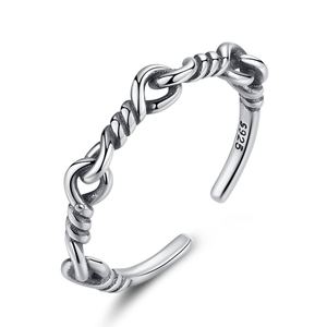 Vintage Twisted Knot 925 Sterling Silver Adjustable Ring &ndash; 925 sterling silver