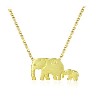 Cute Animal Mother Child Elephant 925 Sterling Silver Necklace &ndash; 925 sterling silver