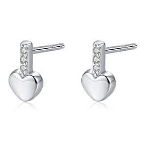 Casual Heart CZ 925 Sterling Silver Dangling Earrings &ndash; 925 sterling silver