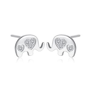 Cute Animal CZ Elephant 925 Sterling Silver Stud Earrings &ndash; 925 sterling silver