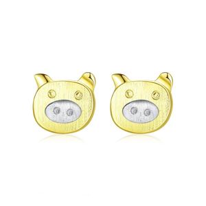 Cute Mini Pig 925 Sterling Silver Stud Earrings &ndash; 925 sterling silver