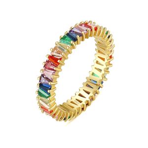 Colorful CZ Rainbow 925 Sterling Silver Ring &ndash; 925 sterling silver