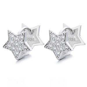 Double Layer Star Shaped Cubic Zirconia 925 Sterling Silver Women's Stud Earrings &ndash; 925 sterling silver