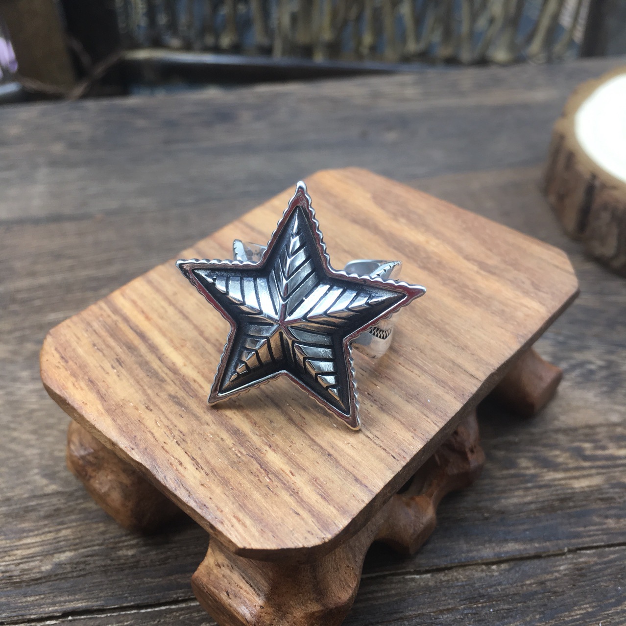 Modern Men's Vintage Star 925 Sterling Silver Adjustable Ring &ndash; 925 sterling silver