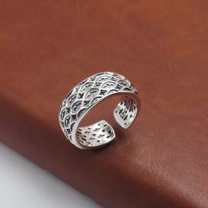 Vintage Men's Hip Hop Rogge 925 Sterling Silver Adjustable Ring &ndash; 925 sterling silver