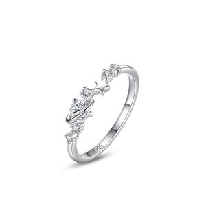 Modern CZ Stars Planet Earth 925 Sterling Silver Adjustable Ring &ndash; 925 sterling silver