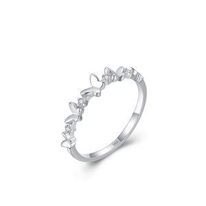 Sweet Girl Flying Butterflies CZ 925 Sterling Silver Ring &ndash; 925 sterling silver