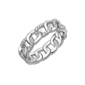 Fashion CZ Hollow Chain 925 Sterling Silver Adjustable Ring &ndash; 925 sterling silver