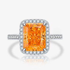 Orange Halo Ring – 925 sterling silver
