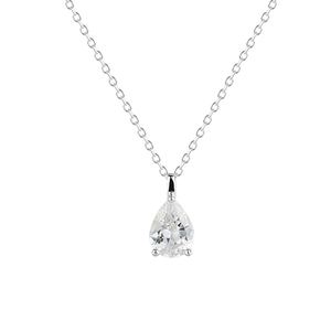 Teardrop Pear Shape Moissanite Necklace 925 Sterling Silver Pendant Necklace For Women 1 Carat 5mm * 8mm GRA Certified Light Luxury Daily Wear Elegant &ndash; 925 sterling silver