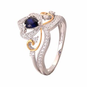 Beautiful Created Sapphire Crown CZ 925 Sterling Silver Ring &ndash; 925 sterling silver