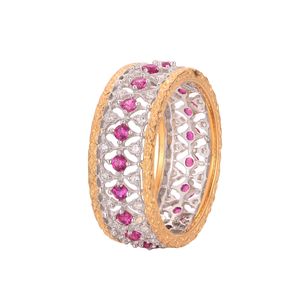 Lady Round Created Ruby CZ Hollow 925 Sterling Silver Ring &ndash; 925 sterling silver