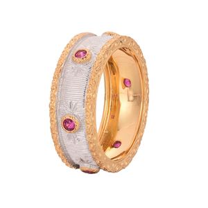 Elegant Round Created Ruby 925 Sterling Silver Ring &ndash; 925 sterling silver