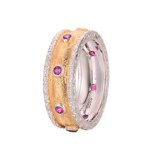 Simple Round Created Ruby 925 Sterling Silver Ring &ndash; 925 sterling silver