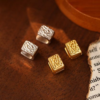Geometric Textured Design S925 Sterling Silver gold-plated Rhodium Plated Earrings Ear Cuff
