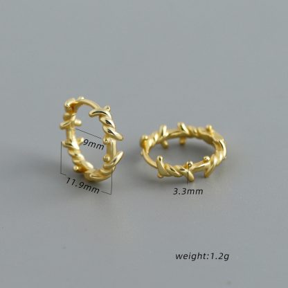 Geometric Twisted Wrap Around 925 Sterling Silver Earrings