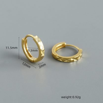 Geometric Polyhedral Hoop 925 Sterling Silver Earrings