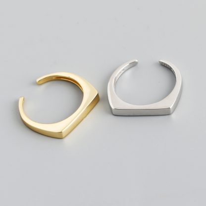 Adjustable Geometric Bar Shaped Abletop 925 Sterling Silver Ring