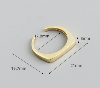 Adjustable Geometric Bar Shaped Abletop 925 Sterling Silver Ring