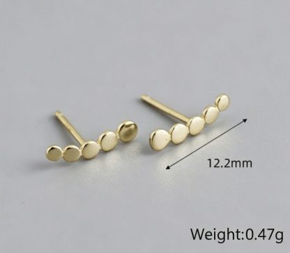 Minimalist Geometric Line and Dot Design 925 Sterling Silver Earrings