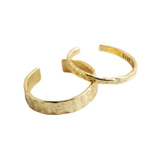 Adjustable Irregular Hammered Texture 925 Sterling Silver Ring