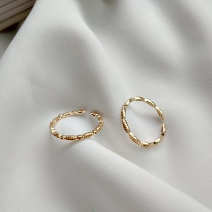 Simple X Hollow 925 Sterling Silver Adjustable Ring