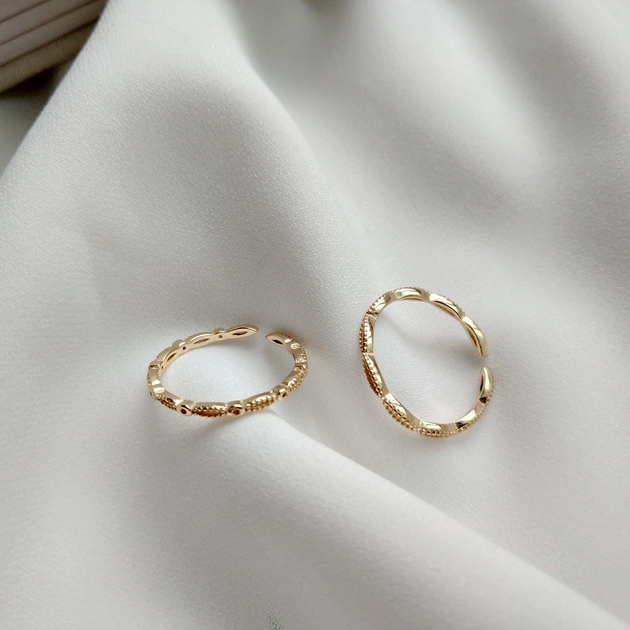 Simple X Hollow 925 Sterling Silver Adjustable Ring