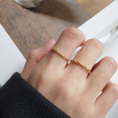 Simple X Hollow 925 Sterling Silver Adjustable Ring