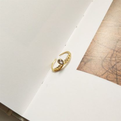 Waterdrop CZ Crown Girl 925 Sterling Silver Adjustable Ring