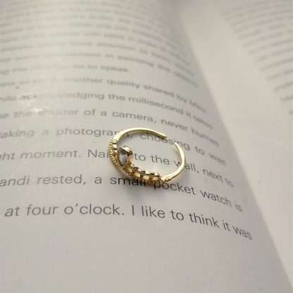 Waterdrop CZ Crown Girl 925 Sterling Silver Adjustable Ring