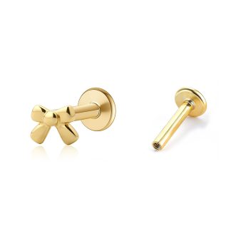 Mini Bowknot 925 Sterling Silver Internal Screw Ear Stud Earrings (Single)