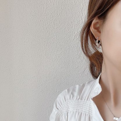Fashion Twisted Wave 925 Sterling Silver Hoop Earrings