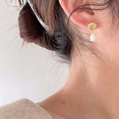 925 sterling silver vintage shell pearl earrings and earrings minimalist trend minimalist