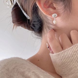 925 sterling silver vintage shell pearl earrings and earrings minimalist trend minimalist