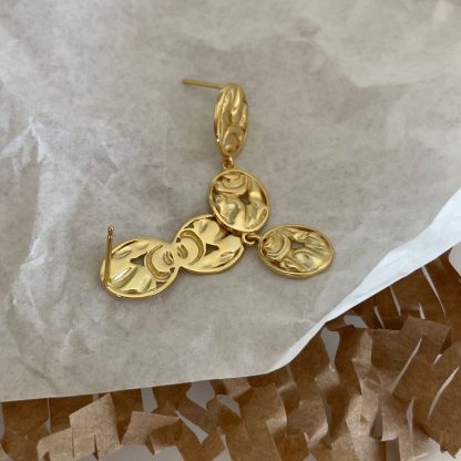925 sterling silver INS style designer gold-plated irregular earrings, earrings, internet red earrings